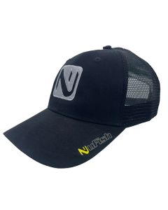 NuFish Cap - Black - Grey Logo Box - Vented Mesh